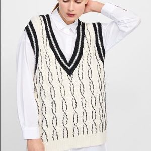 Zara Beaded Limited Sweater Knit Tricot Vest